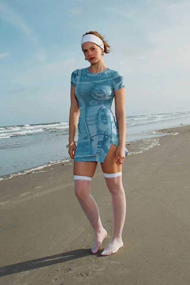 Miaou UO Exclusive Billie Stamp Print Mini Dress