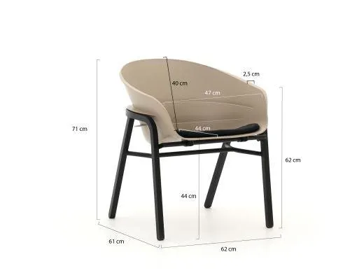 Hartman Tubb dining tuinset 185cm 5-delig verstelbaar