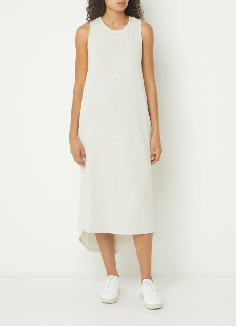 Maxi jurk in biologische katoenblend met backprint