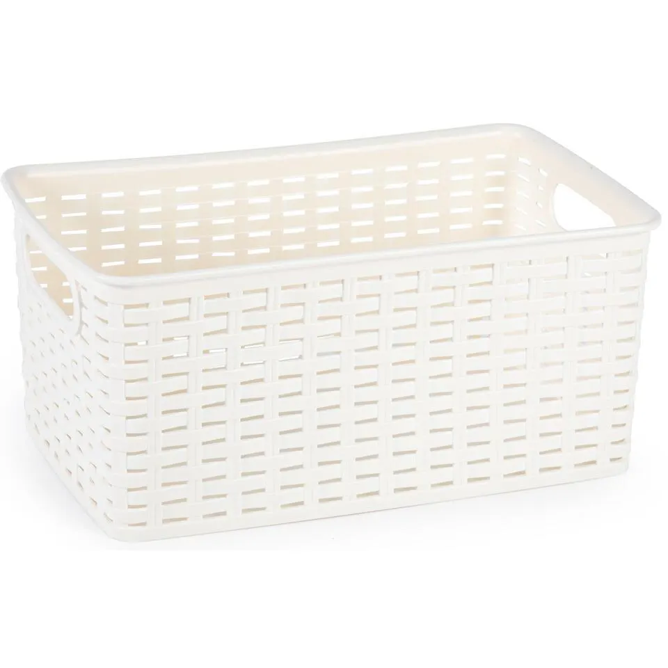 Plasticforte Opbergmand/kastmand - kunststof - creme wit - 5L
