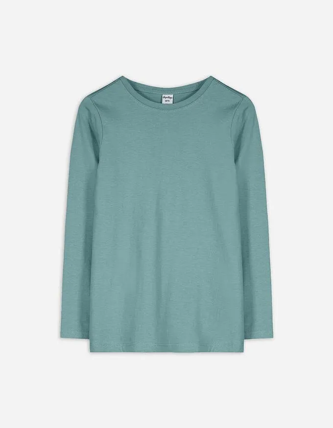 Tričko s dlouhým rukávem - Základní - svetle modra