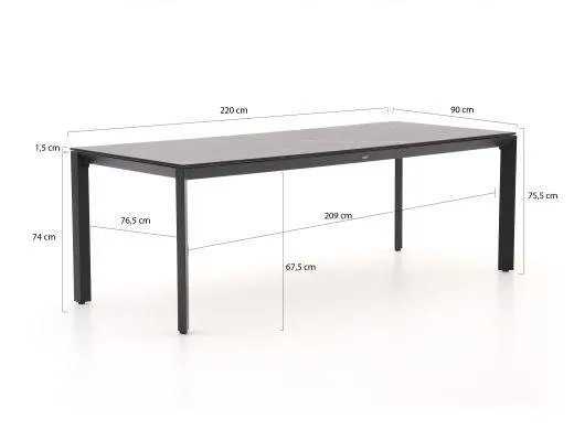 Bellagio Lugo/Sestino 220cm dining tuinset 7-delig