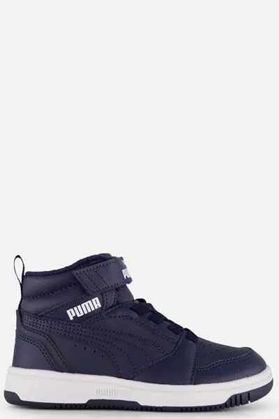 Puma Rebound v6 Mid Sneakers grijs Imitatieleer