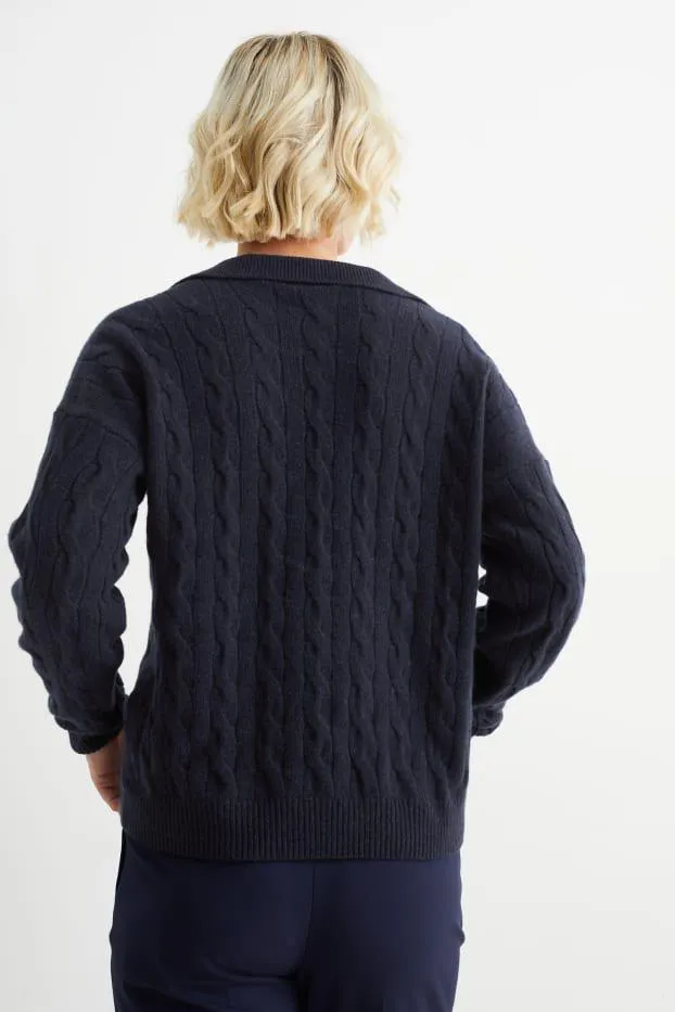 Cashmere blend jumper - cable knit pattern