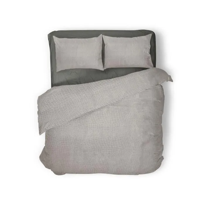 Elegance Dekbedovertrek Embossed Snake - light grey