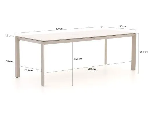Intenso Busso/Sestino 220cm dining tuinset 7-delig