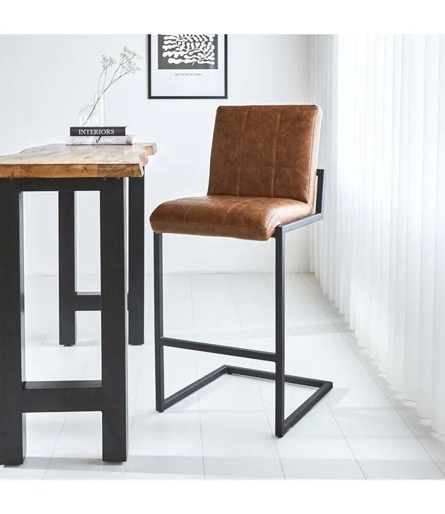 Industriële barkruk Hoxton cognac