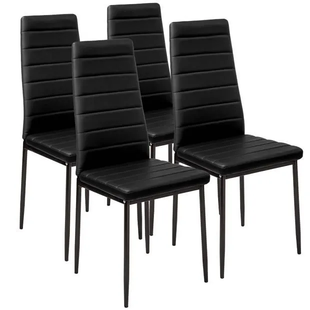 tectake eetkamerstoelen - zwart - set van 4