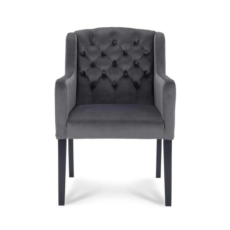 Eetkamerstoel Rosetti - velvet - grijs