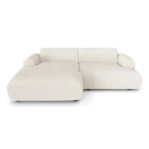 Sia Home - Hoekbank links MYRA - Bouclette stof - Crème - 266cm