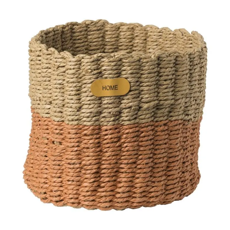 Mand Pleun - ø21x23 cm - bruin/oranje