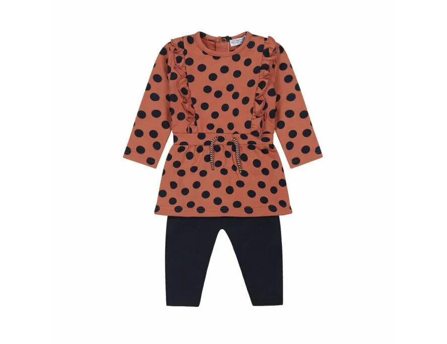 Set 2-delig | Jurk + Legging Dirkje DICAUG23 Smokey Pink/Navy