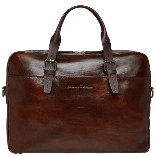 Castelijn en Beerens Laptoptas / Aktetas / Werktas 15.6 Inch Leer Rien Cognac