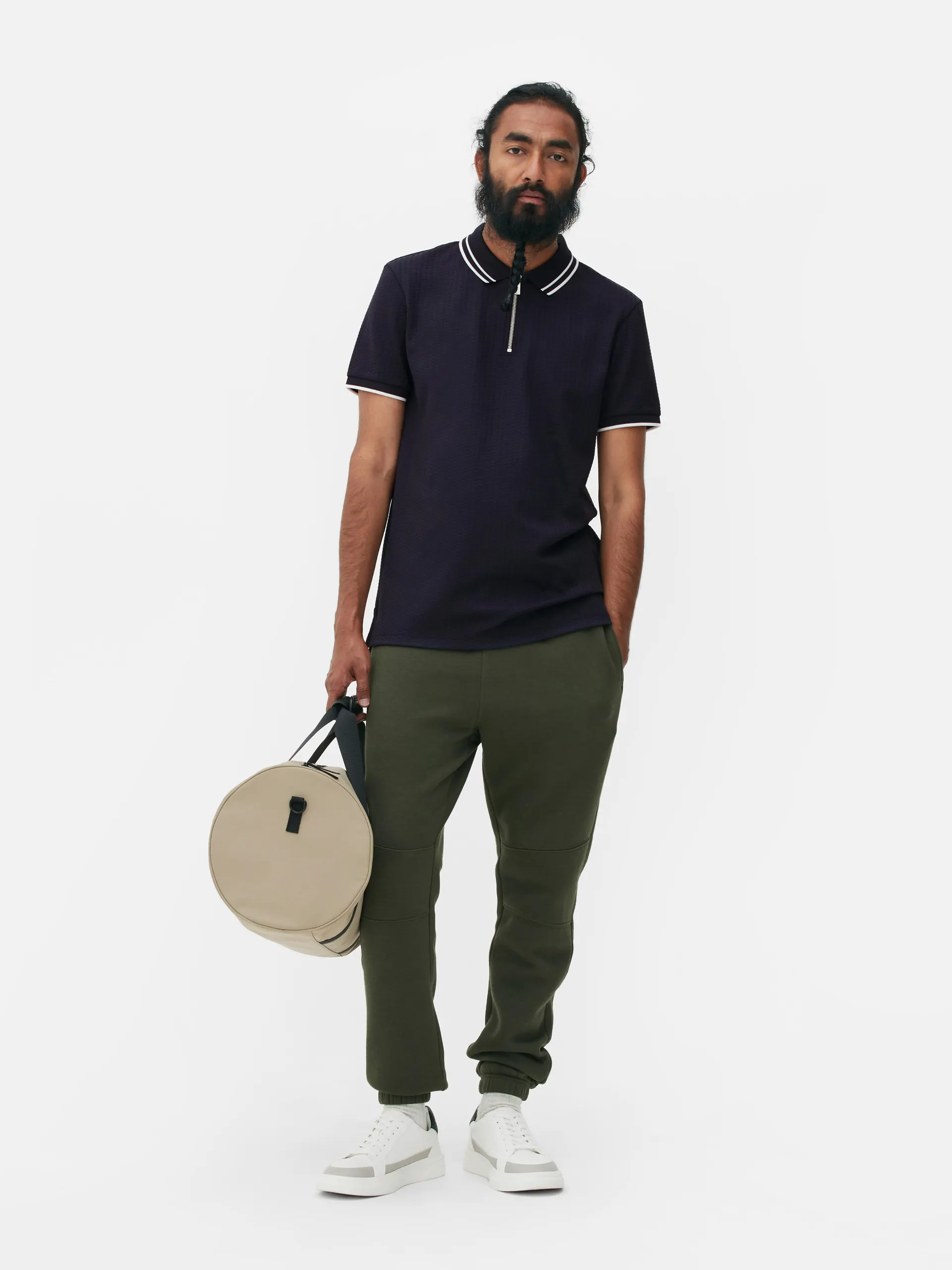 Poloshirt met textuur