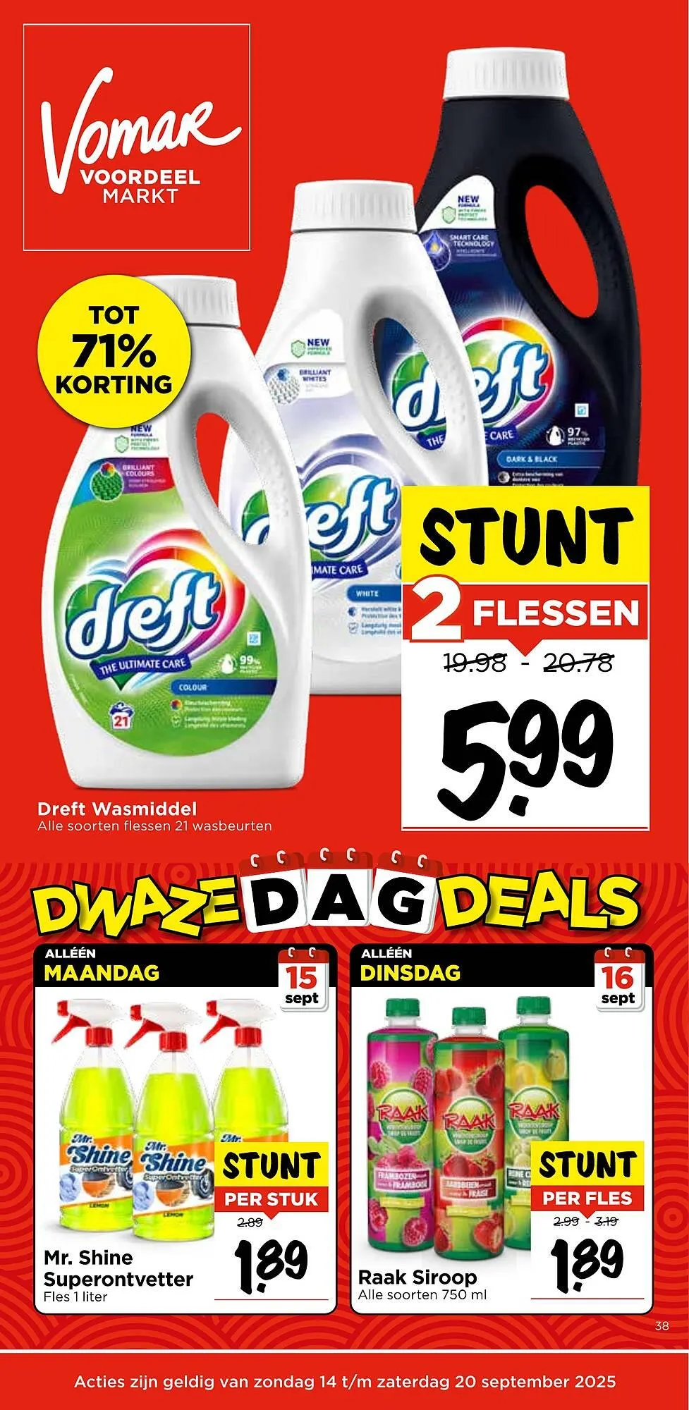 Vomar Voordeelmarkt folder van 14 september tot 20 september 2025 - Folder pagina 1