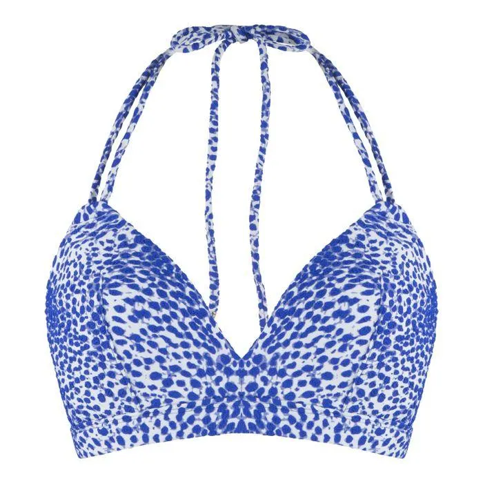 Triangle bikinitop dames blue white