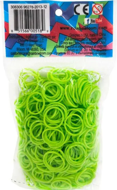 Rainbow loom neon groen