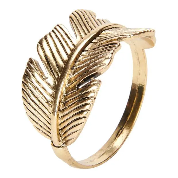 Blokker servetring veer - goud