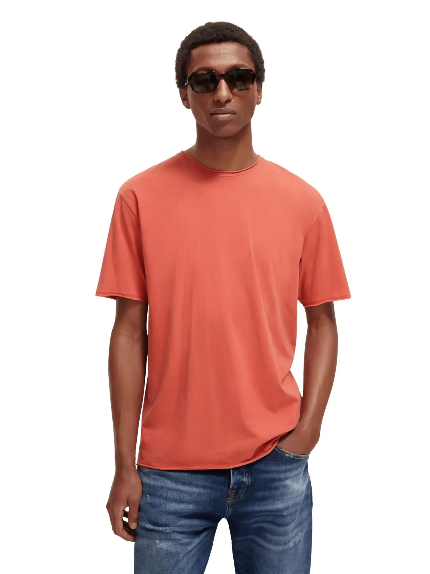 Relaxed fit raw edge T-shirt