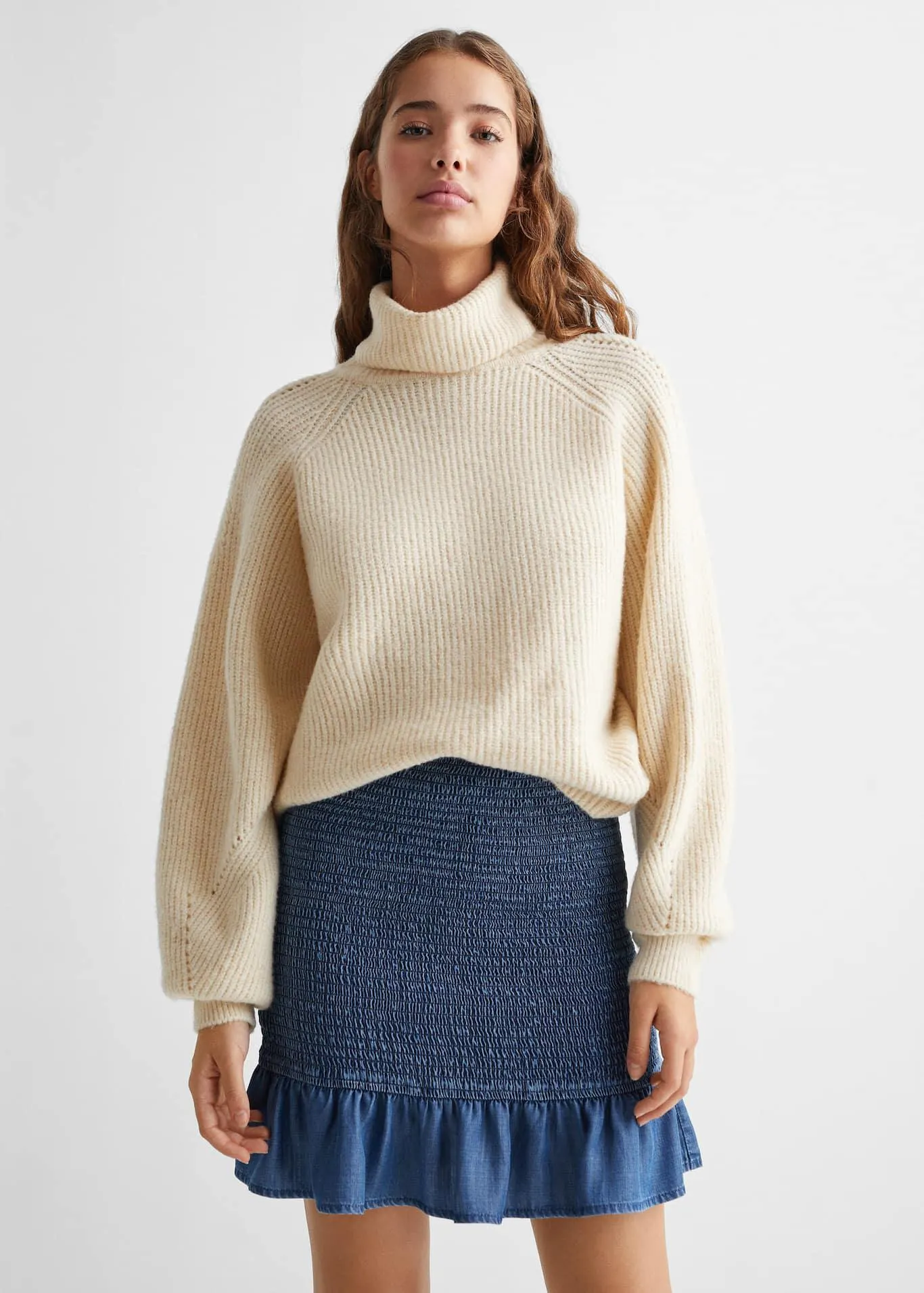 Gesmokte rok met ruches