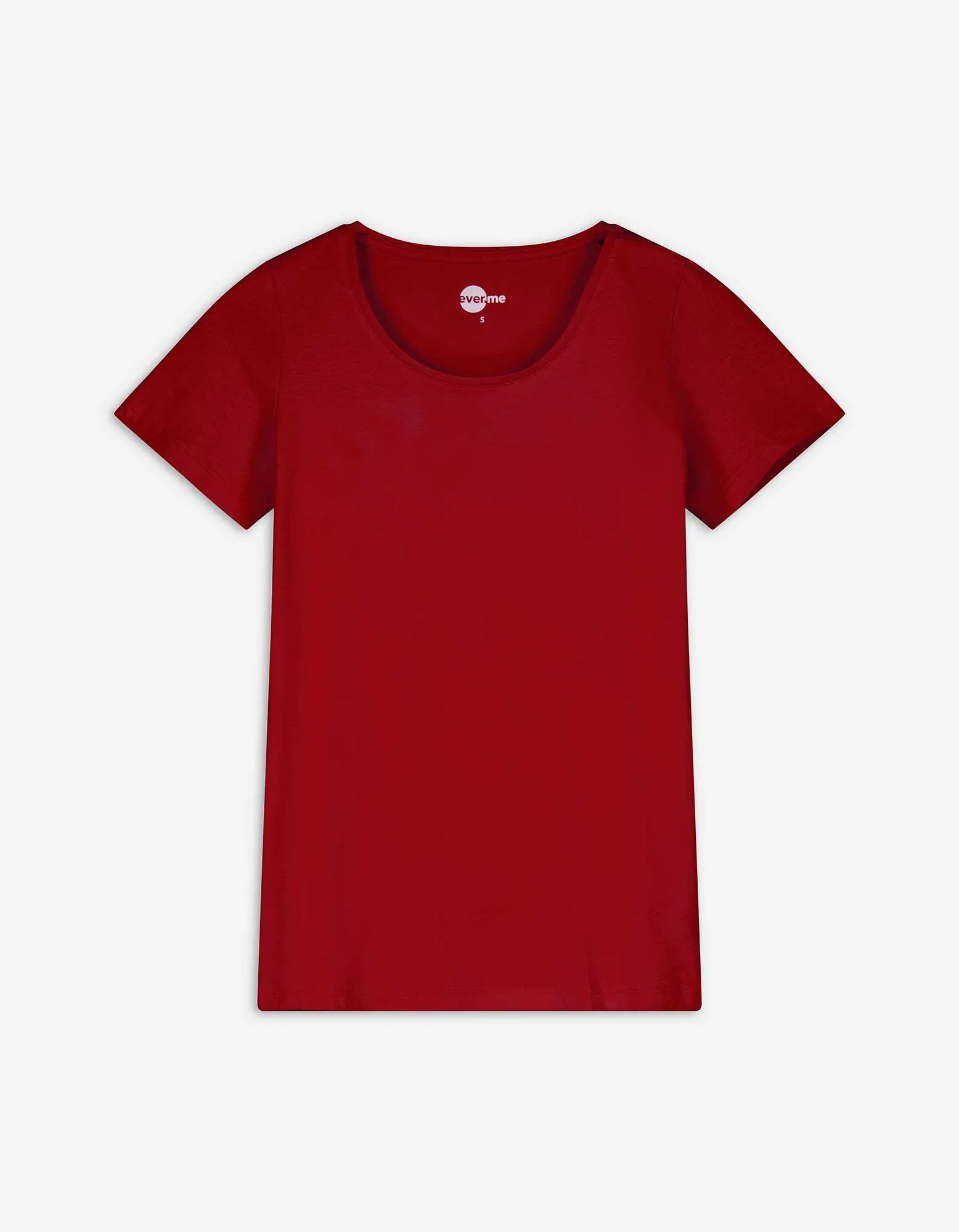 T-shirt - Basis - donkerrood