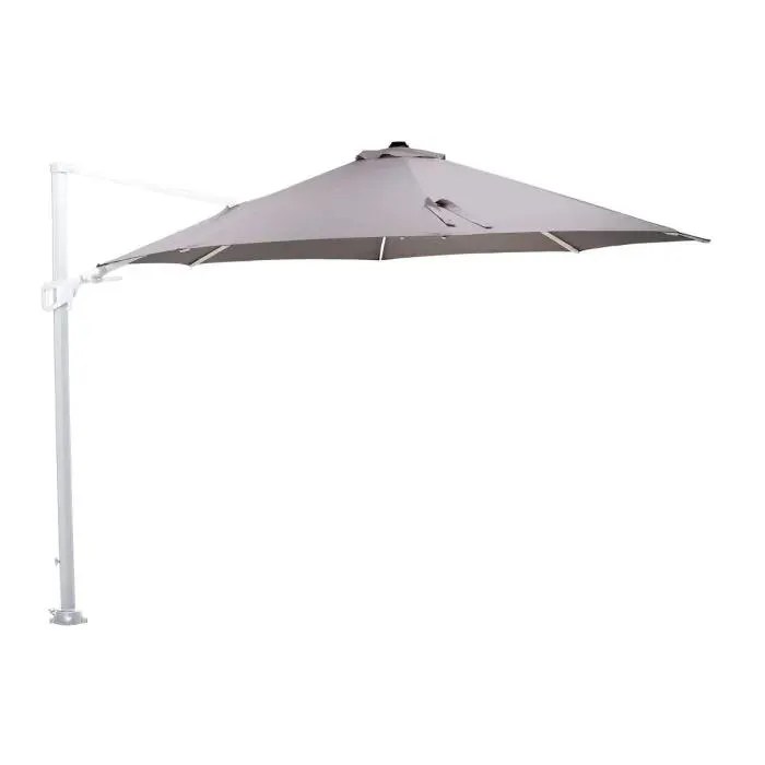 Hawaii zweefparasol Ø350 cm - frame wit - doek zand