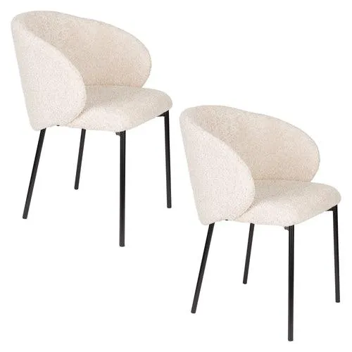 Housecraft Living Ayle Eetkamerstoelen Off White - Set van 2