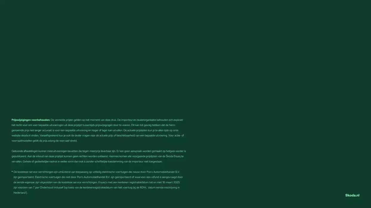Škoda Prijslijst per 9 januari 2025 van 9 januari tot 9 januari 2026 - Folder pagina 17
