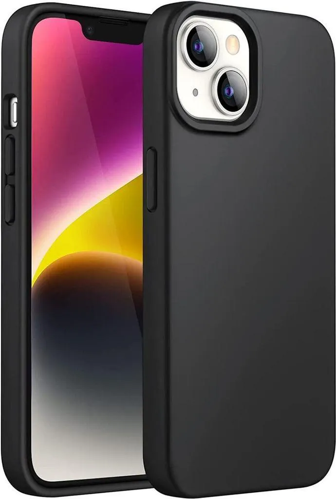 Silikon Hülle für Apple iPhone 15 Schutzhülle Matt Schwarz Backcover Handy Case