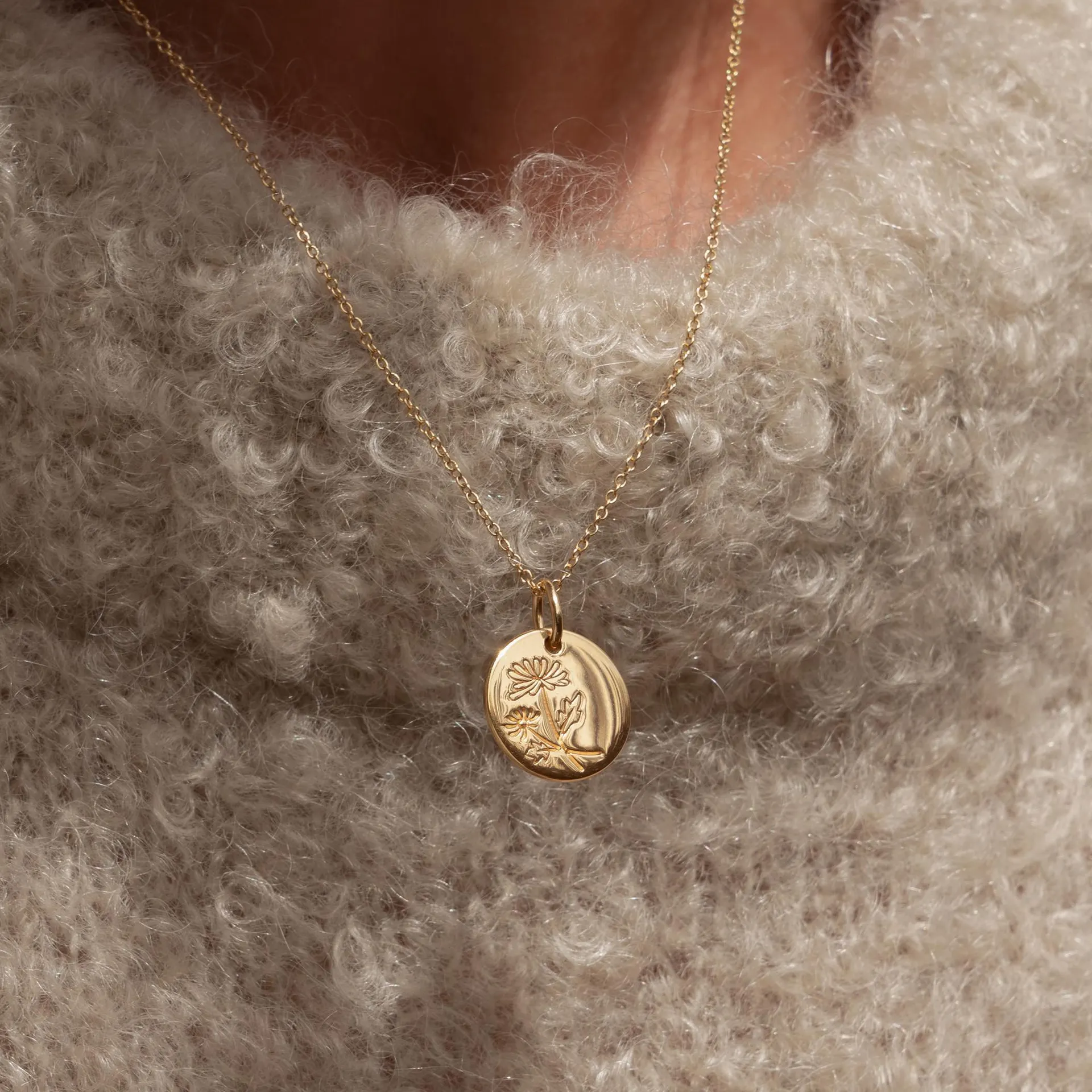 Venus 925 Sterling Zilver Goudkleurige Ketting met Geboortebloem VH340025