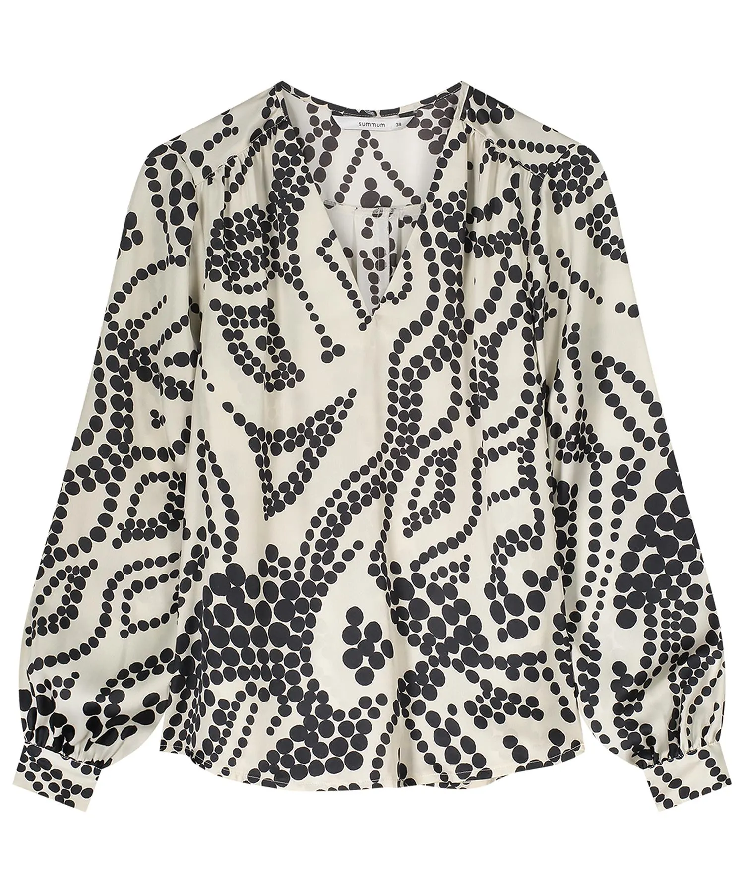 Summum blouse met pofmouw en stippen