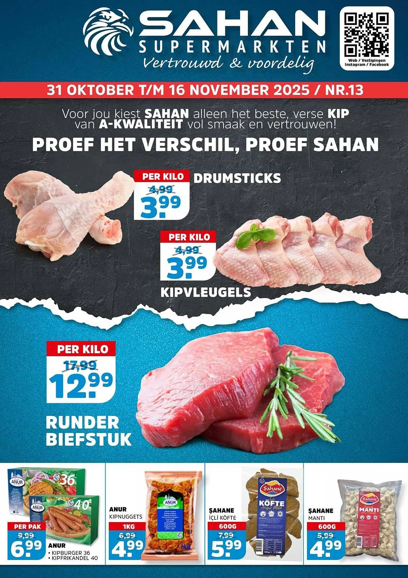 Sahan Supermarkten folder van 31 oktober tot 16 november 2025 - Folder pagina 1