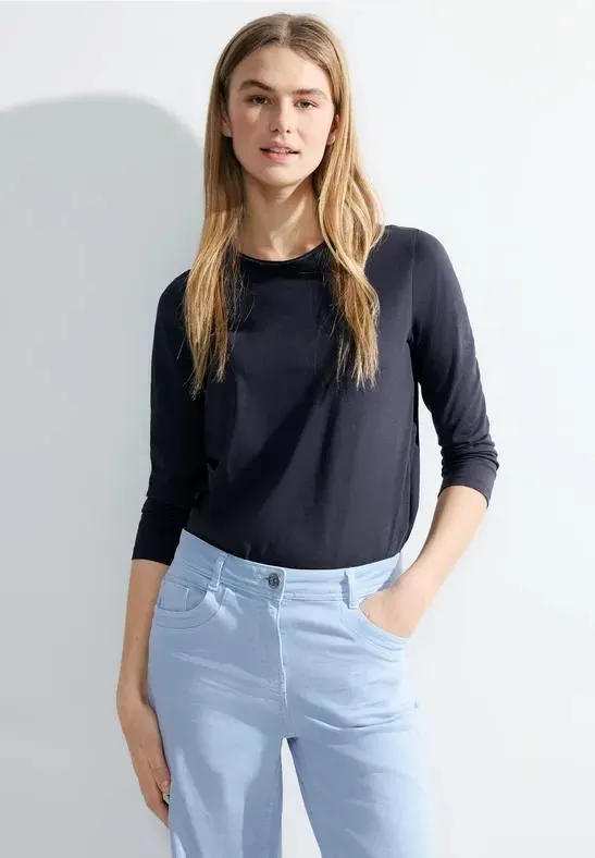 Basic shirt met 3/4-mouwen