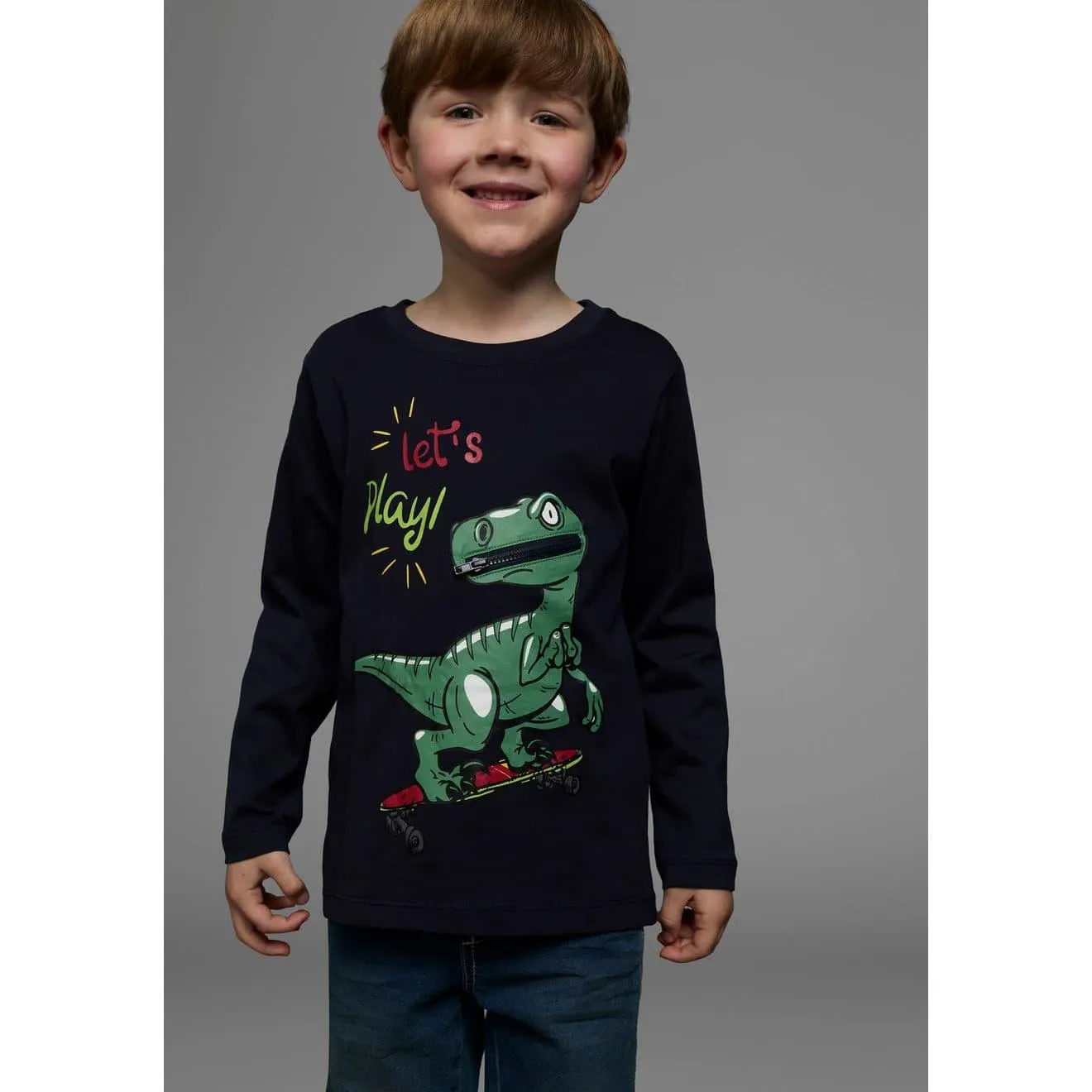 KIDSWORLD Shirt met lange mouwen LET´S PLAY Lange mouwen, basic stijl, van katoen