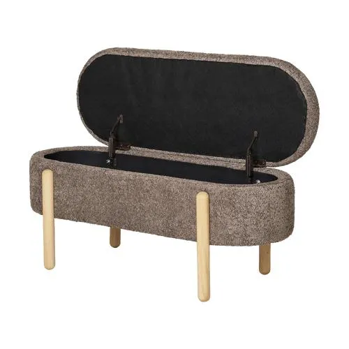 Artichok Dieks Bouclé Bankje Met Opbergruimte - Bruin