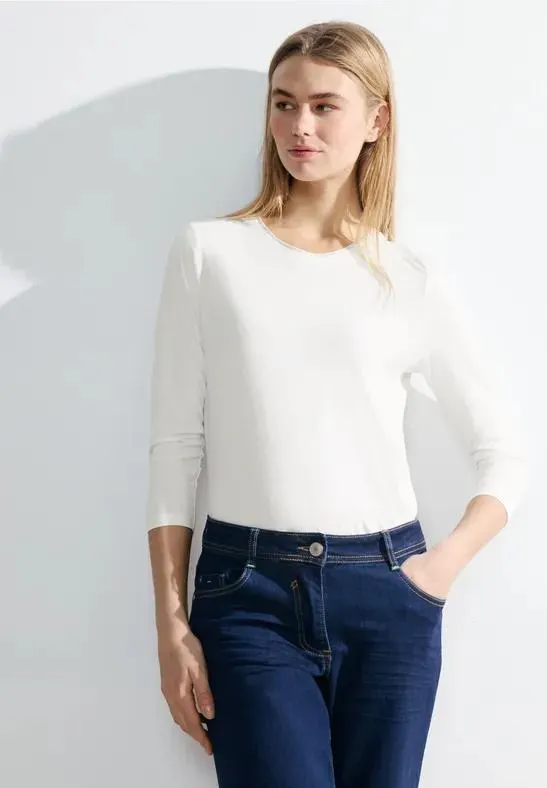 Basic shirt met 3/4-mouwen