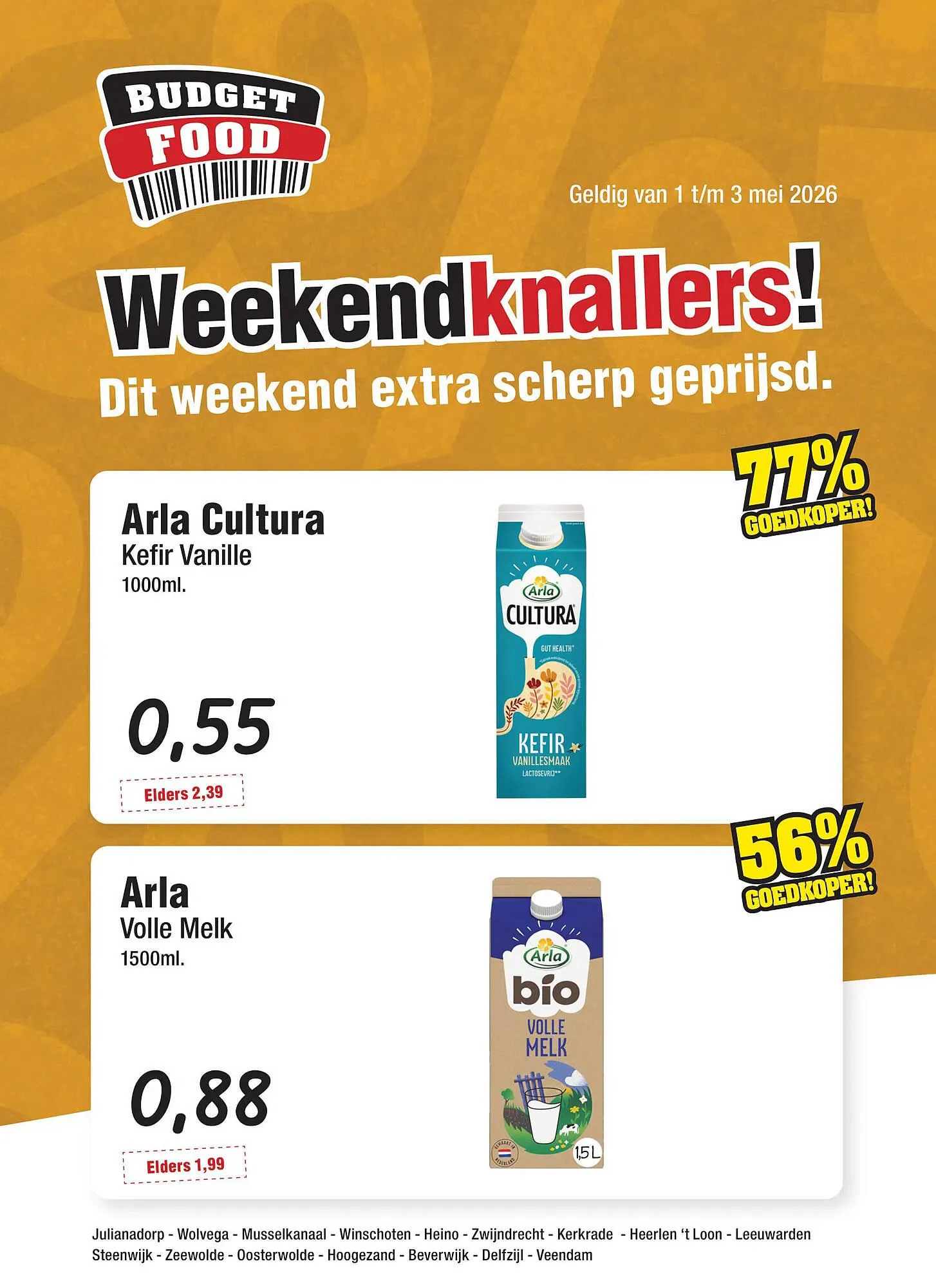 Budget Food folder van 1 mei tot 3 mei 2026 - Folder pagina 1