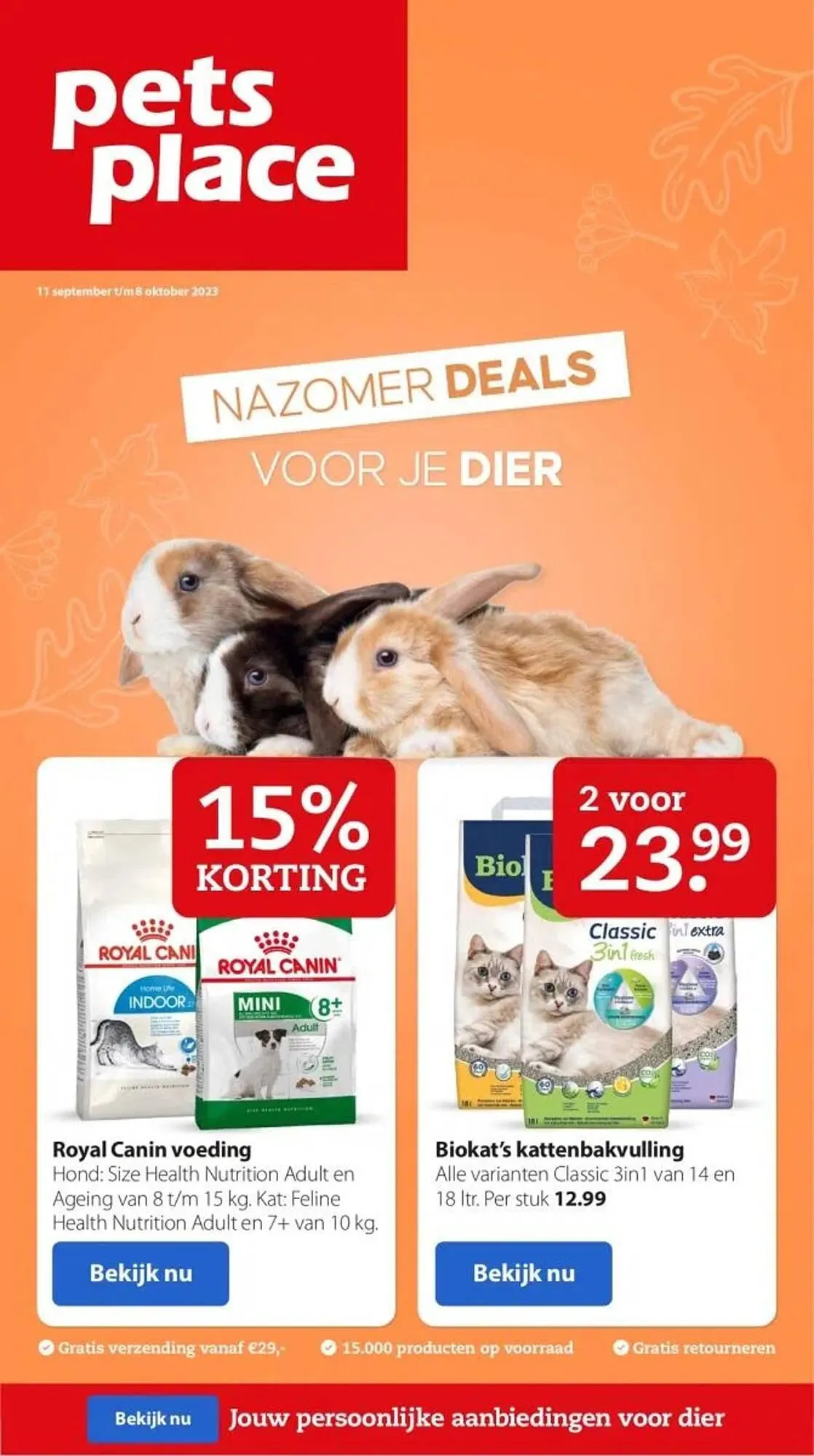 Pets Place folder van 25 september tot 1 oktober 2023 - Folder pagina 1