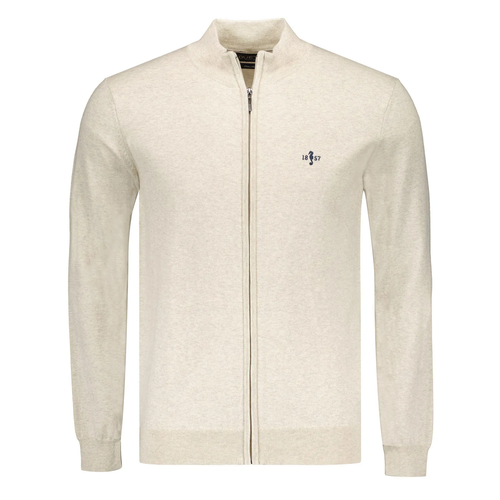 Pima Katoenen Vest met Rits Beige