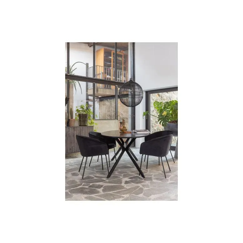 Bruno - Eettafel ovaal - MDF - Zwart - 220X100 cm