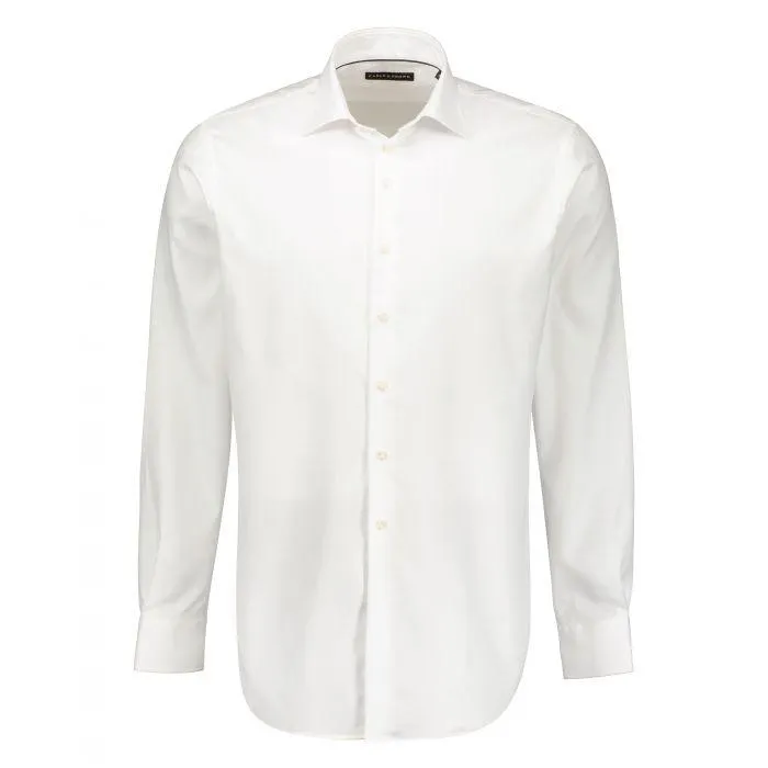 Stretch Katoenen Overhemd Wit