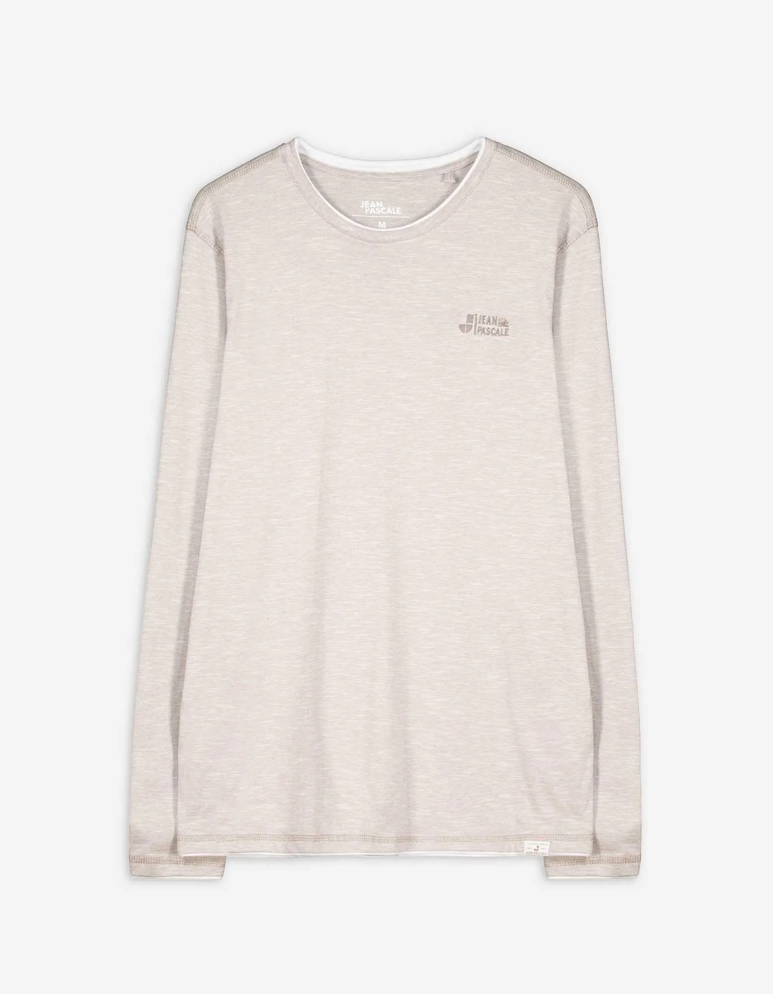 Tričko s dlouhým rukávem - Dvouvrstvý vzhled - béžová