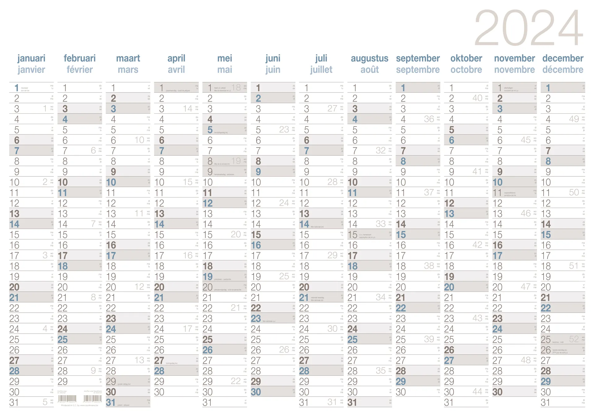 Staples Choice Annoplan Jaarplanner 700 x 1000 mm