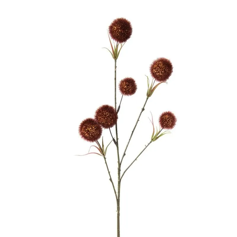 Kunsttak met bolletjes - rood - 63 cm