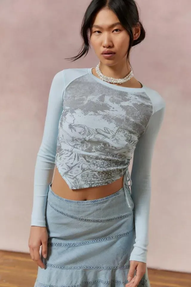 Kimchi Blue Baker Asymmetrical Printed Top