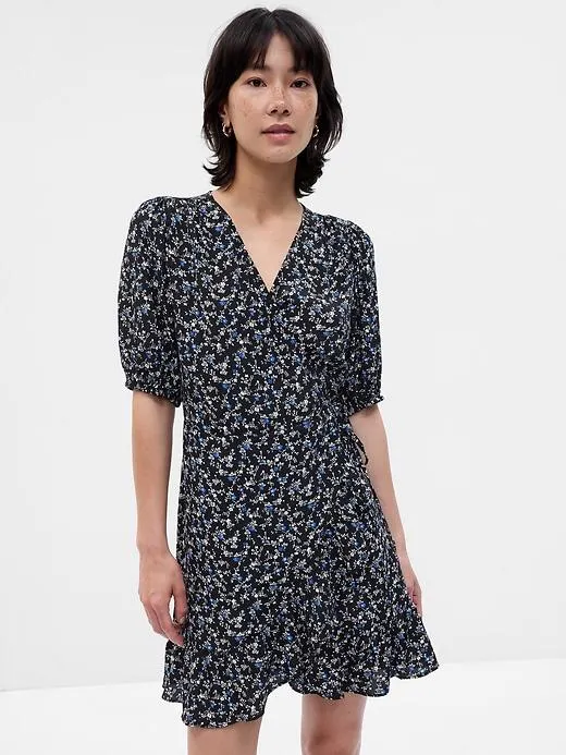 Floral Mini Wrap Dress