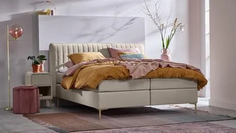 Boxspring Ruby vlak met gestoffeerd matras