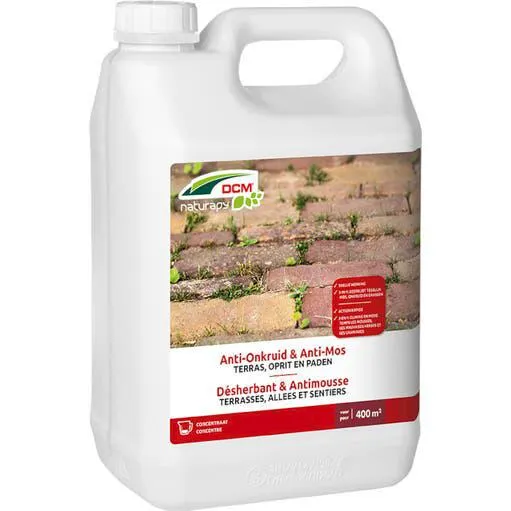 Onkruidbestrijder tegen mossen op terras