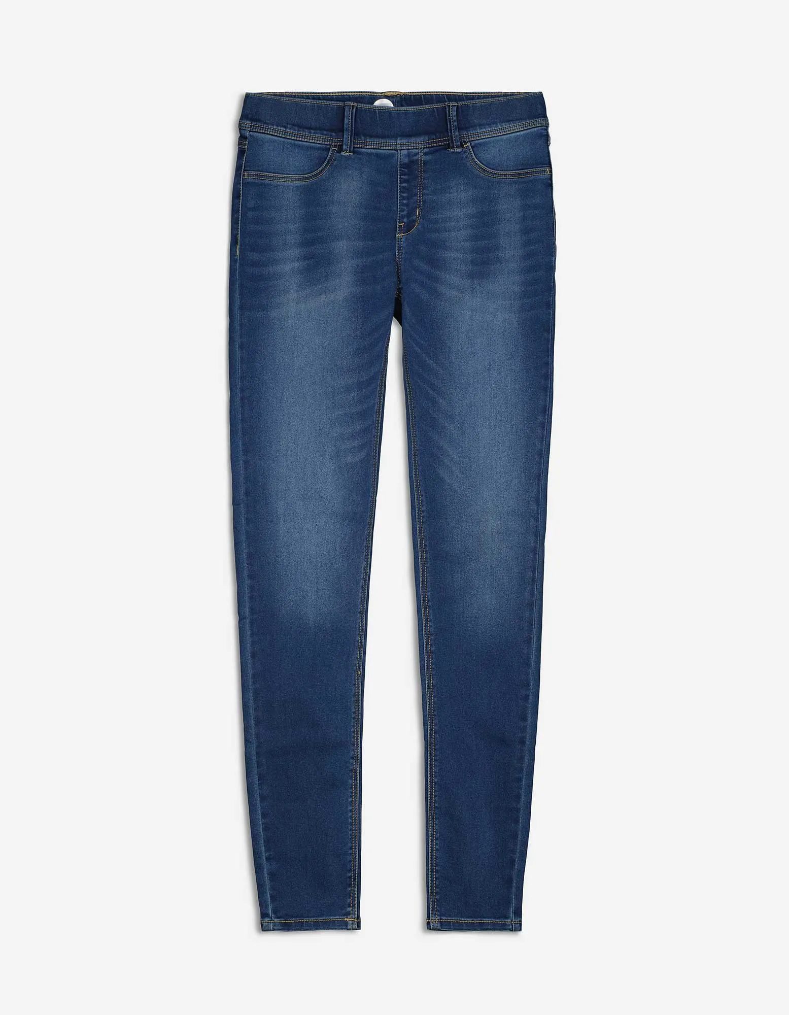 Jegging - Waseffecten - donkerblauw