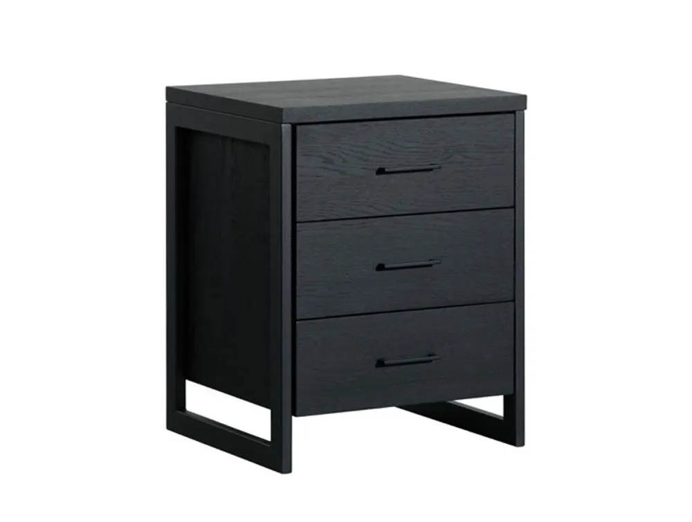 Caresse nachtkastje Oak 3 lades Black